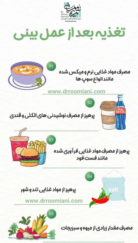 تغذیه بعد از جراحی بینی - دکتر مریم رومیانی
